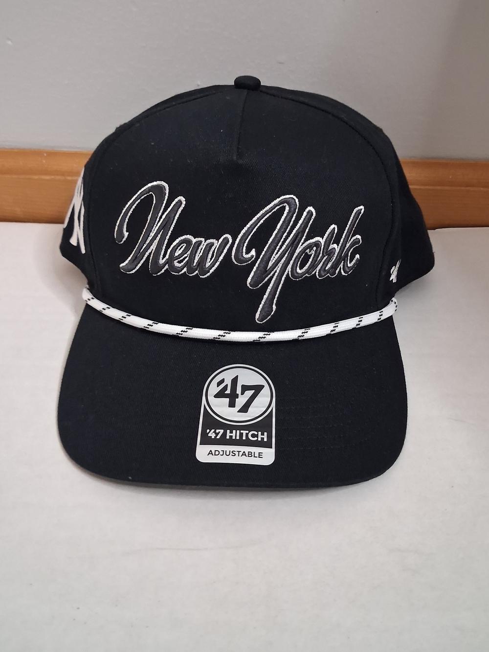 47 New York Script Black Adjustable Snapback Hat OSFA(Brand New)